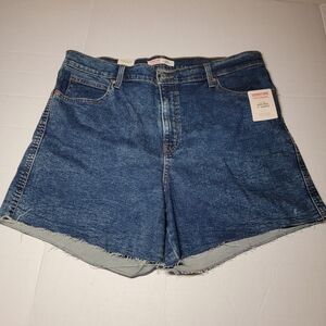 Signature Levi Strauss Women's High-Rise 5"‎ Denim Shorts Size 18 W34 Blue